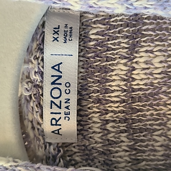 ARIZONA JEAN CO WOMEN'S JUNIORS PLUS SIZE PURPLE/WHITE BUTTON CARDIGAN SIZE XXL - Picture 6 of 16